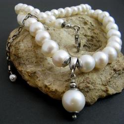 klasyczny,lśniący,efektowny,perłowy - Naszyjniki - Biżuteria