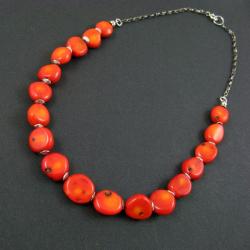 klasyczny,pomarańczowy - Naszyjniki - Biżuteria