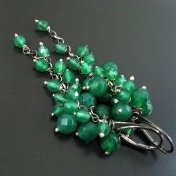 zielone,długie,efektowne - Kolczyki - Biżuteria