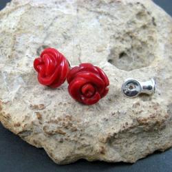 koralowe,róże - Kolczyki - Biżuteria