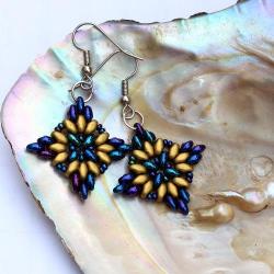 kolczyki gwiazdki,iris blue - Kolczyki - Biżuteria